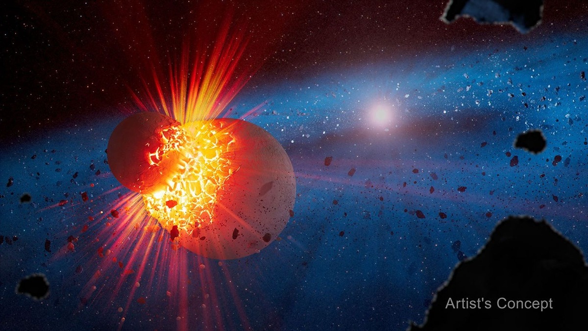 Webb и Spitzer связали состав пыли с масштабом столкновений зародышей планет