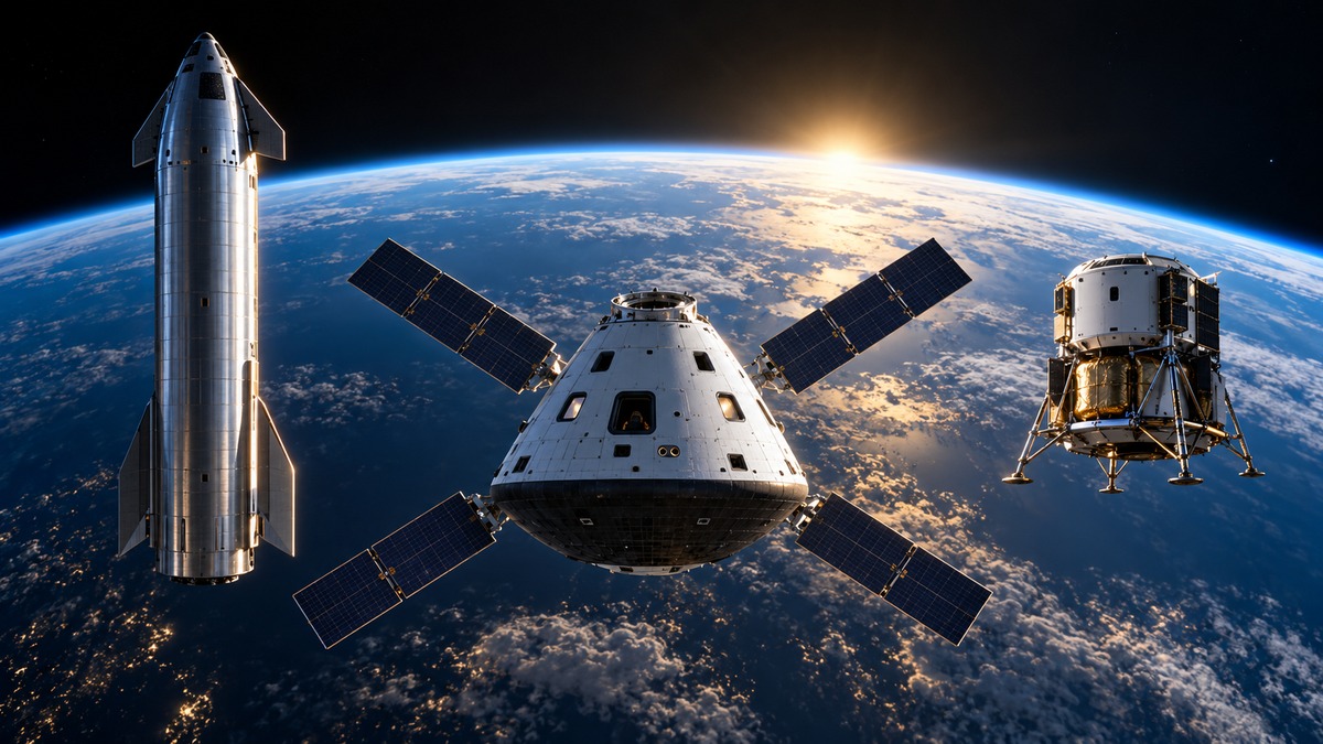 NASA раскрыла схему Artemis III: Orion состыкуется с Blue Moon и Starship